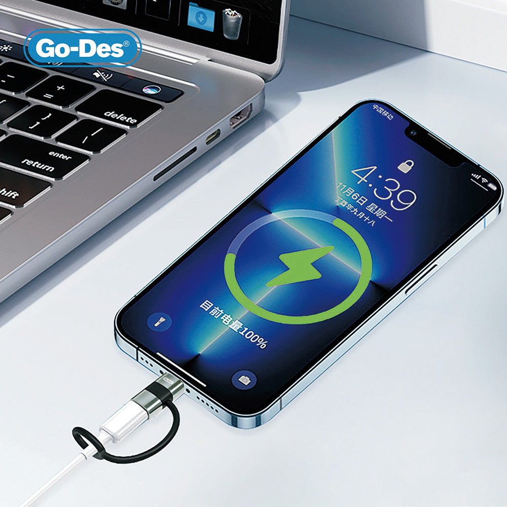 Go Des GD-CT068 Lightning to Type-C Data Ve Hızlı Şarj Adaptörü Go Des GD-CT068 Lightning to Type-C Data Ve Hızlı Şarj Adaptörü